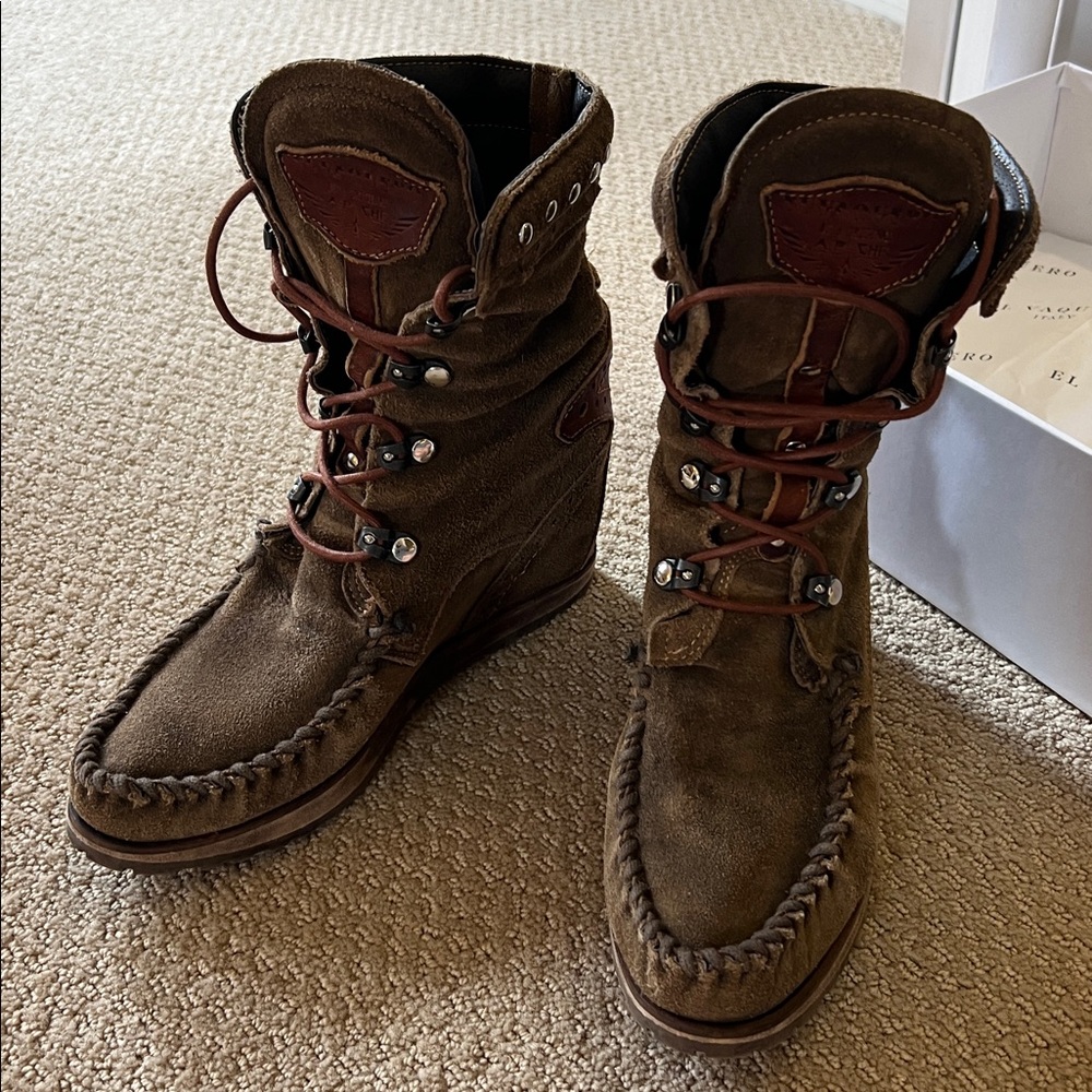 Handmade Italian Brown Suede Boots